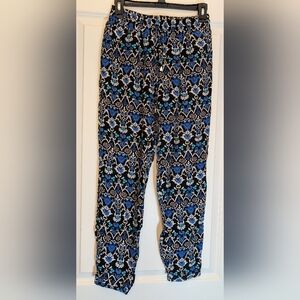 Black and Blue Patterned Pants